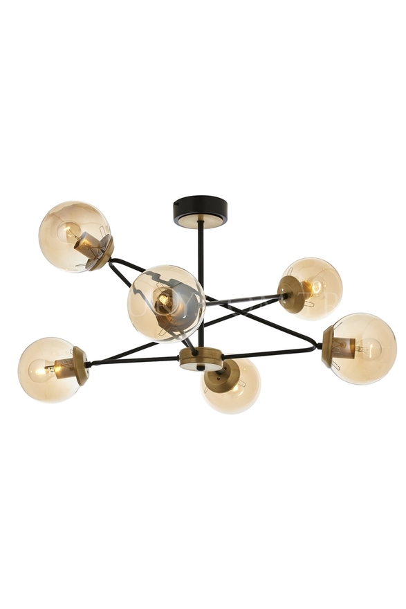 Luxury L-60221-6E Eskitme Kaplama Modern Chandelier E27 Metal Cam 80cm - 1