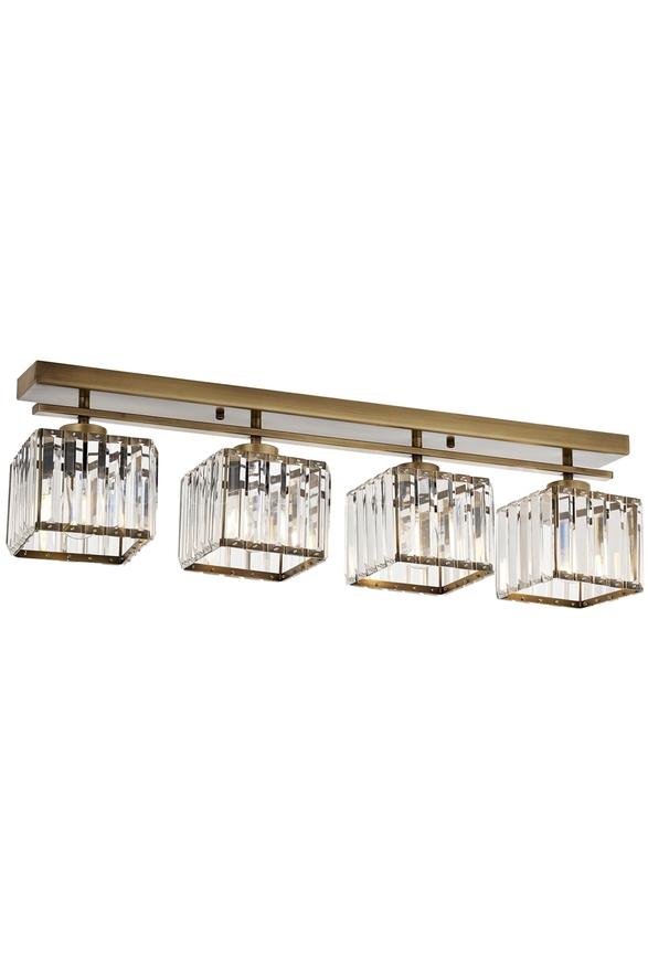 Luxury L-60230-4EY Eskitme Kaplama Modern Chandelier E27 Metal Kristal 80x15cm - Luxury Avize ve Aydınlatma