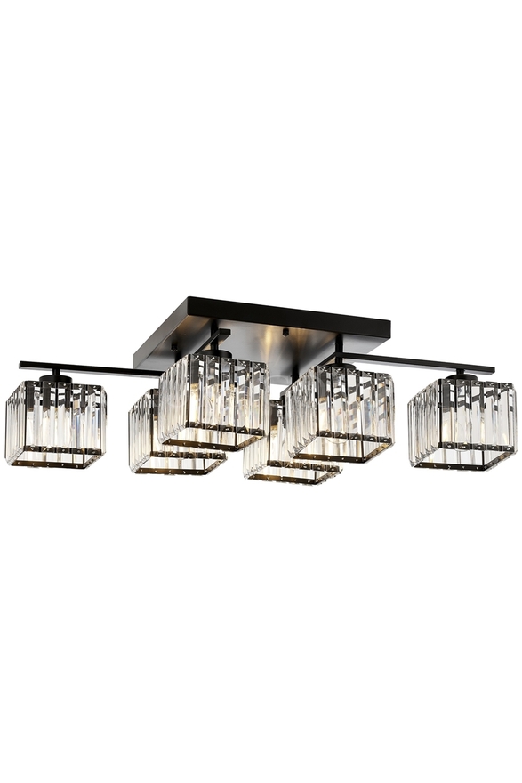 Luxury L-60230-6BSY Black Boyalı Modern Chandelier E27 Metal Kristal 80x40cm - 1