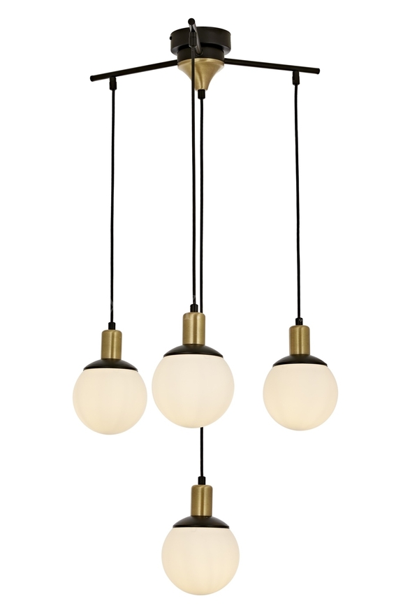 Luxury L-60273-4BSY Black Boyalı Modern Chandelier E27 Metal Cam 54cm - 1