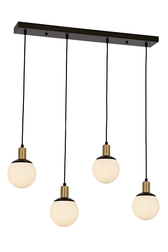 Luxury L-60273-4Y-BSY Black Boyalı Modern Chandelier E27 Metal Cam 80x15cm - 1