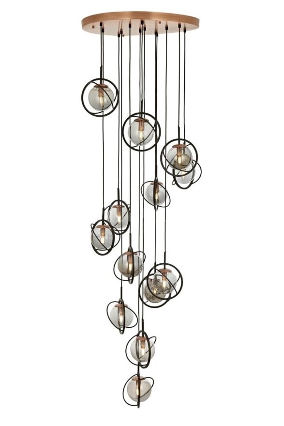 Luxury L-60291-13T-BSY Black Boyalı Modern Chandelier Metal Cam 60cm - Luxury Avize ve Aydınlatma