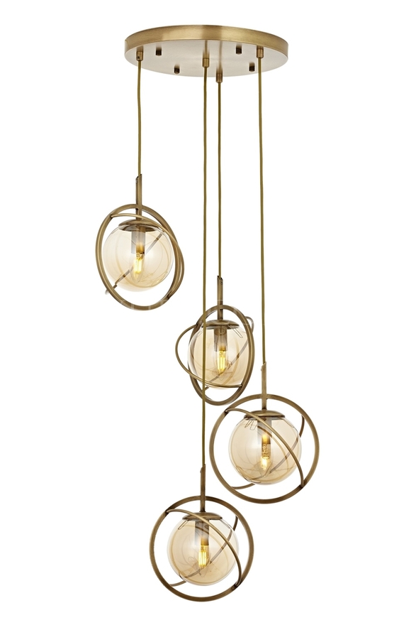 Luxury L-60291-4ET Eskitme Kaplama Modern Chandelier E14 Metal Cam 35cm - 1