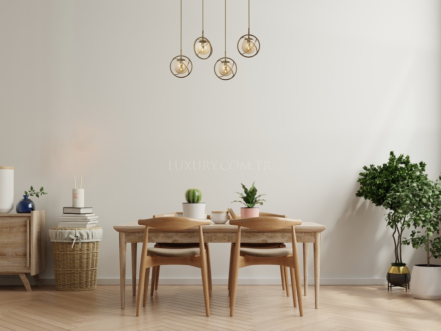 Luxury L-60291-4EY Eskitme Kaplama Modern Chandelier E14 Metal Cam 80x22cm - 2