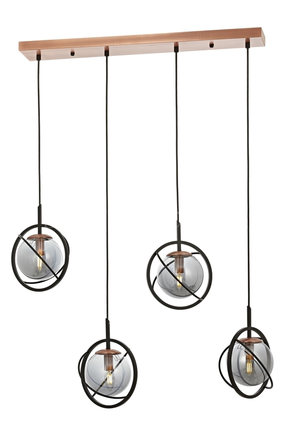 Luxury L-60291-4Y-BSY Black Boyalı Modern Chandelier E14 Metal Cam 80x22cm - 1