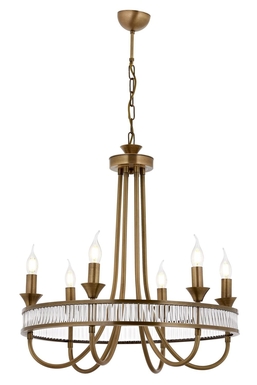 Luxury L-60378-6E Eskitme Kaplama Classic Chandelier E14 Metal Kristal 60cm - Luxury Avize ve Aydınlatma