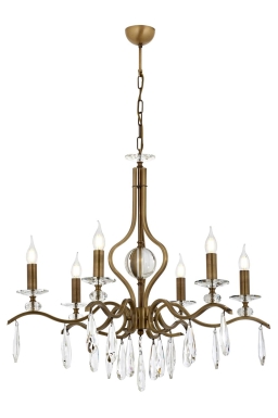Luxury L-60394-6E Eskitme Kaplama Classic Chandelier E14 Metal Kristal 80cm - Luxury Avize ve Aydınlatma