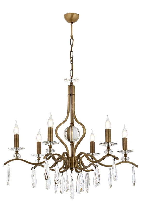 Luxury L-60394-6E Eskitme Kaplama Classic Chandelier E14 Metal Kristal 80cm - Luxury Avize ve Aydınlatma