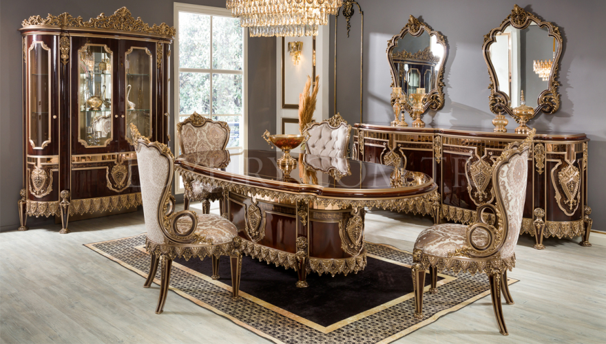 Luxury Melina Brown Dining Room - 1101