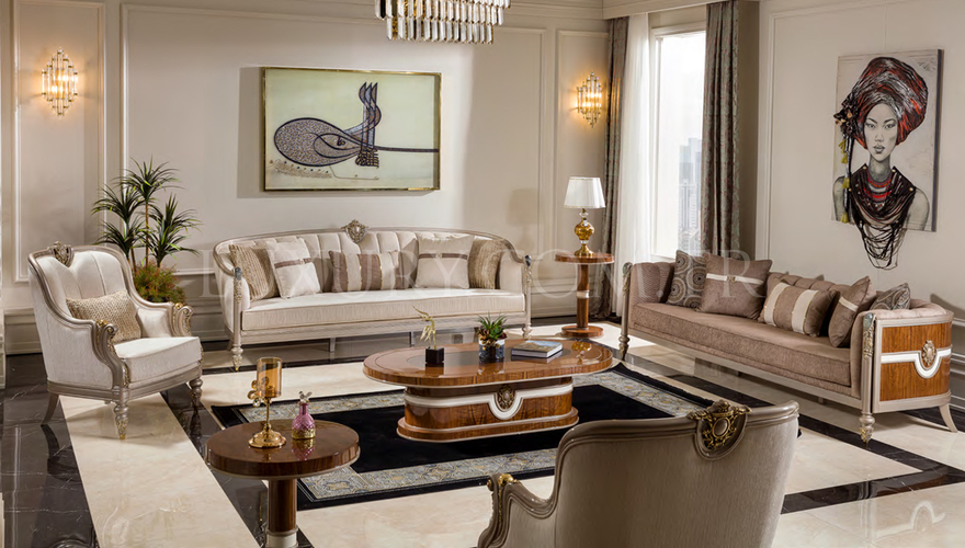 Luxury Veneta Neo Classic Sofa Set - 1