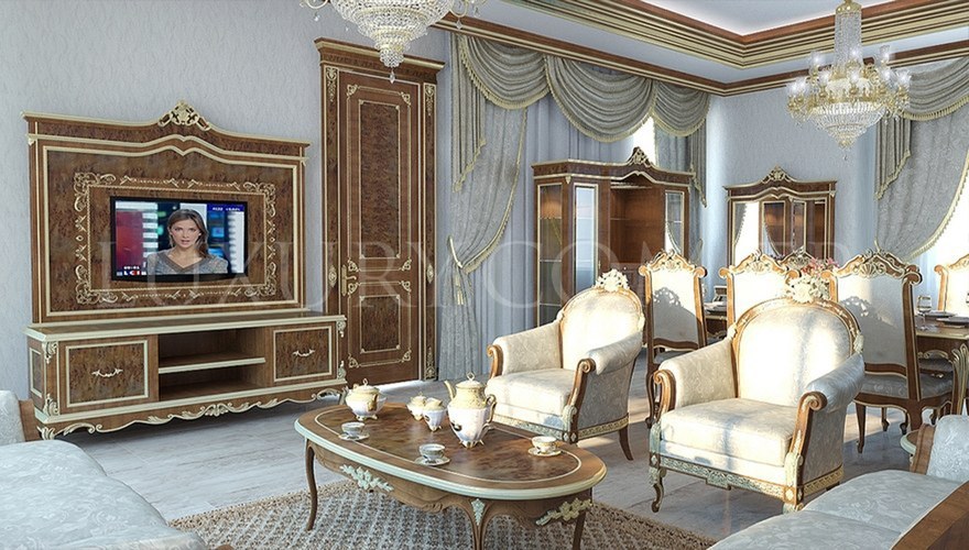  - Lyon Oymalı Klasik Salon Takımı