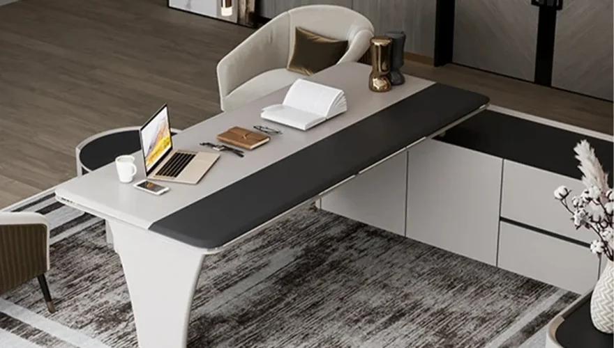 Madrid Modern Beyaz Ofis Takımı - 7