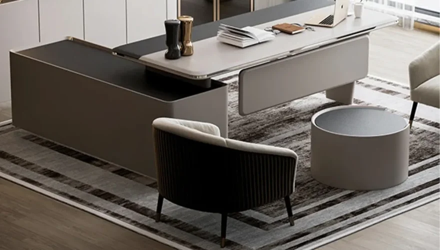 Madrid Modern White Office Set - 2