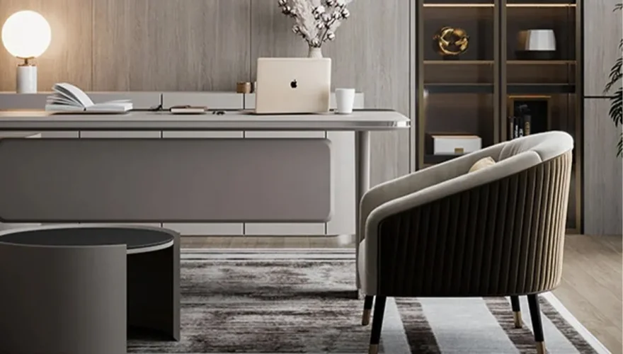 Madrid Modern White Office Set - 4