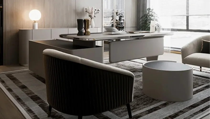 Madrid Modern White Office Set - 3