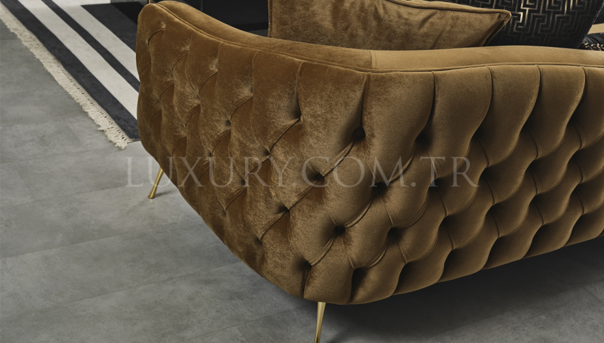 Mamba Modern Gold Sofa Set - 11