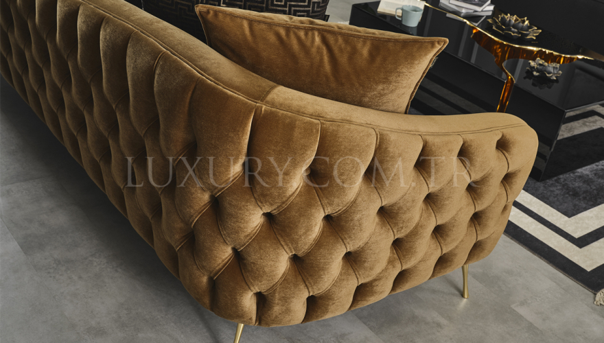 Mamba Modern Gold Sofa Set - 14