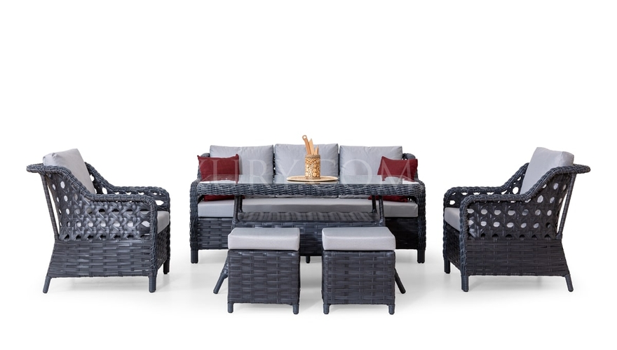 Manolya Gray Garden Sofa Set - 2