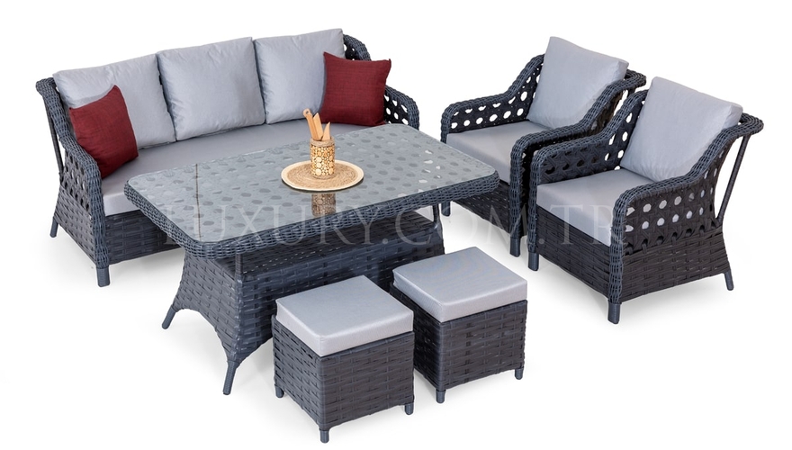 Manolya Gray Garden Sofa Set - 1