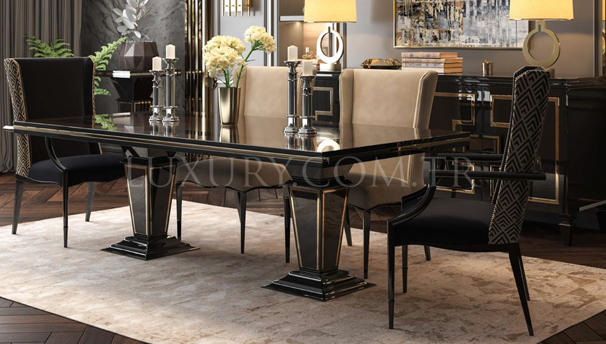 Marron Art Deco Dining Room - 2