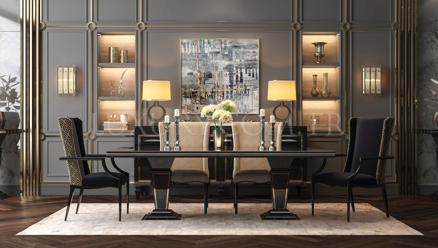 Marron Art Deco Dining Room - 1108