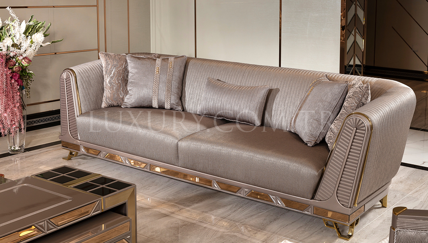 Marsala Metal Sofa Set - 4