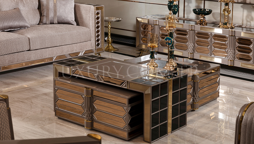 Marsala Metal Sofa Set - 7