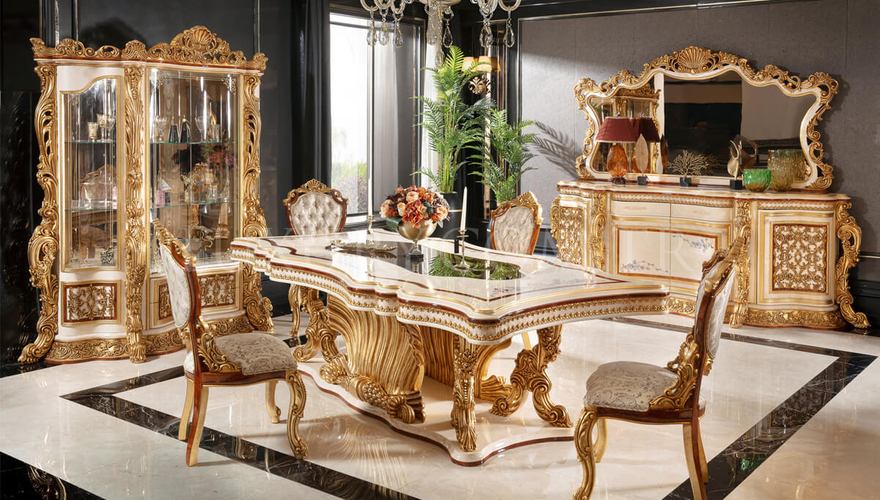 Martinik Gold Varaklı Classic Dining Room - 1128