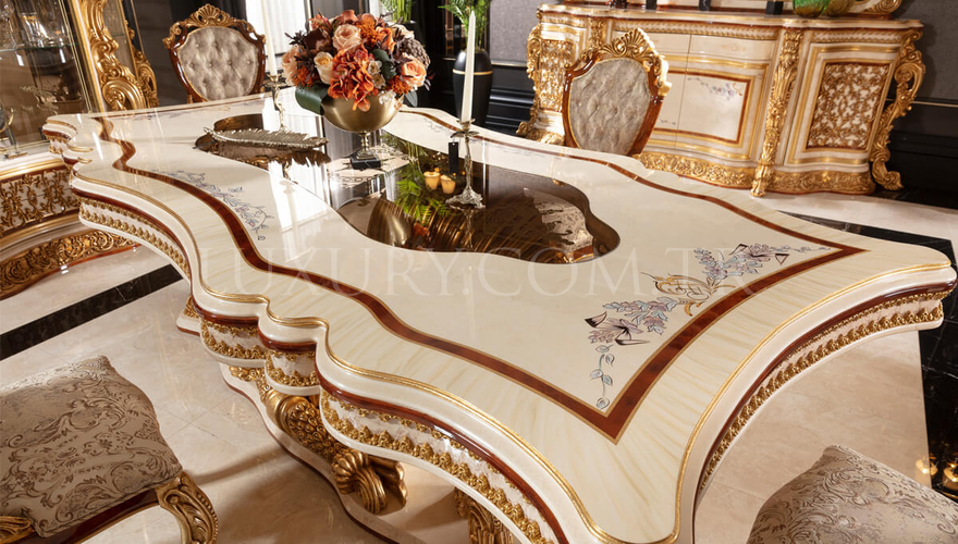 Martinik Gold Varaklı Classic Dining Room - 5