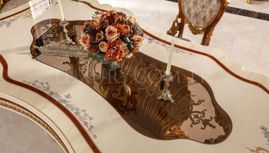 Martinik Gold Varaklı Classic Dining Room - 7