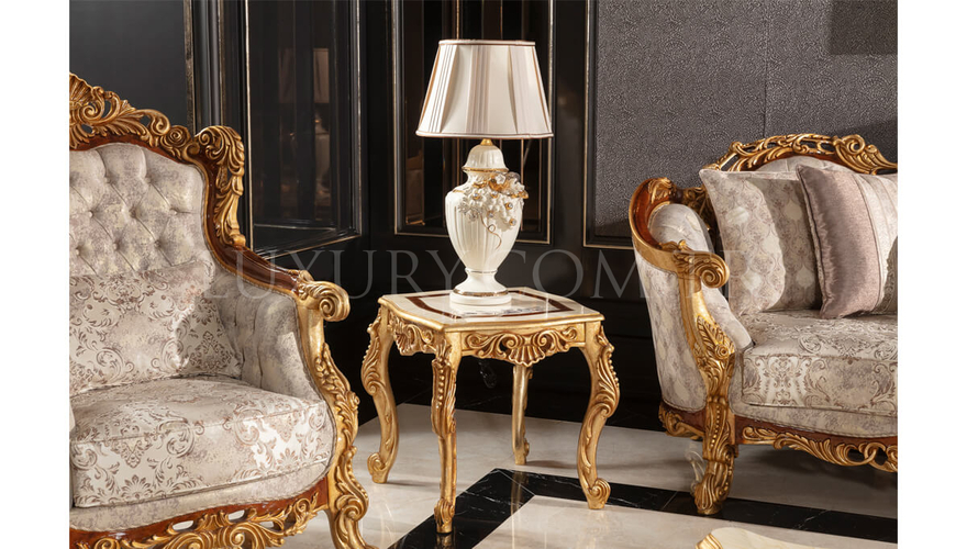 Martinik Gold Varaklı Classic Living Room - 11