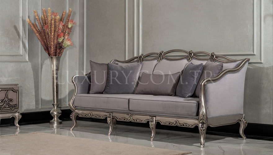 Maslak Classic Gray Sofa Set - 5