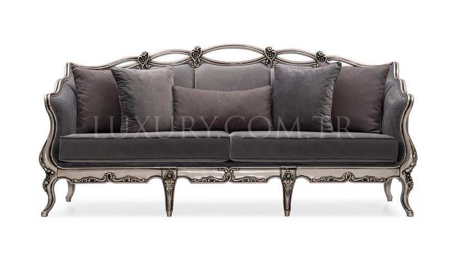 Maslak Classic Gray Sofa Set - 9