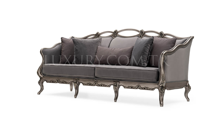 Maslak Classic Gray Sofa Set - 10