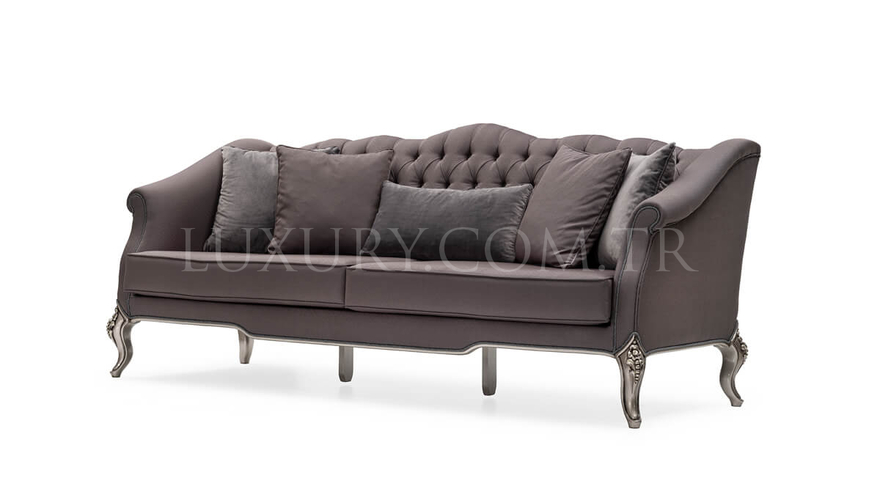 Maslak Classic Gray Sofa Set - 11