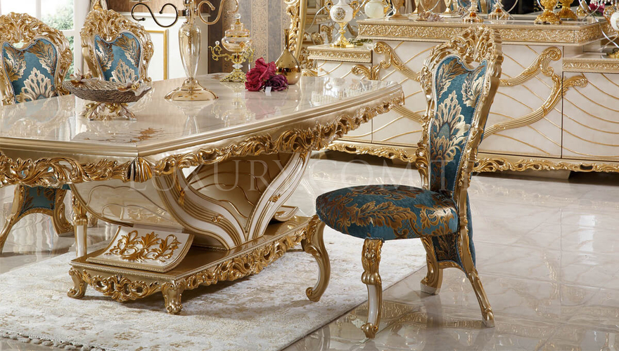 Mecidiye Classic Gold Leaf Dining Room - 2