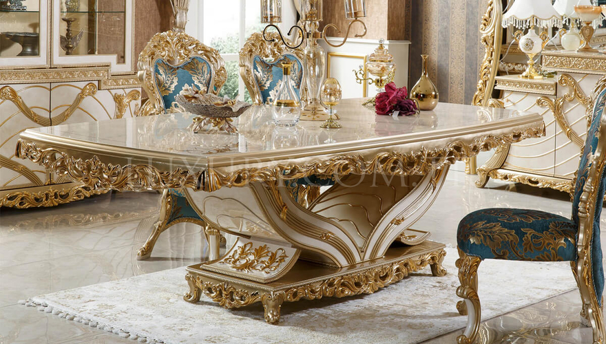 Mecidiye Classic Gold Leaf Dining Room - 3