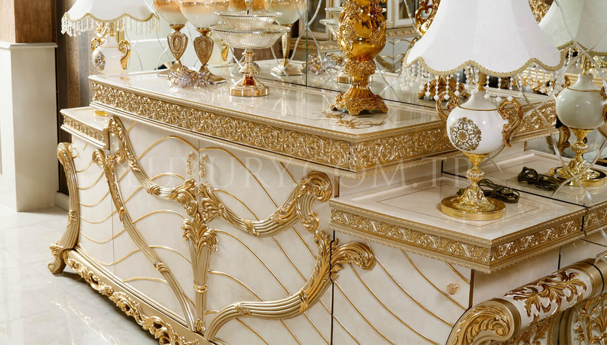 Mecidiye Classic Gold Leaf Dining Room - 4