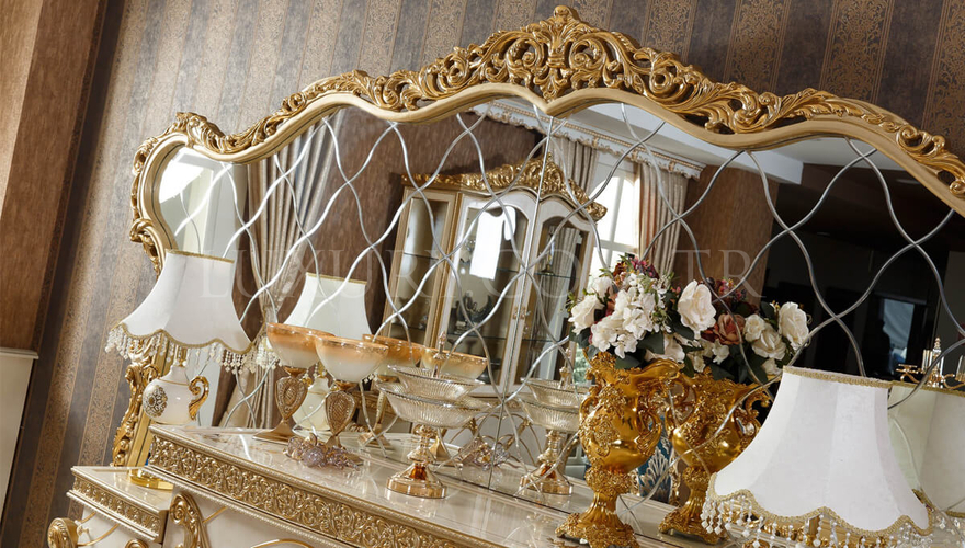 Mecidiye Classic Gold Leaf Dining Room - 5