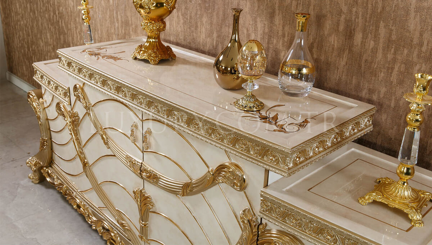 Mecidiye Classic Gold Leaf Dining Room - 10