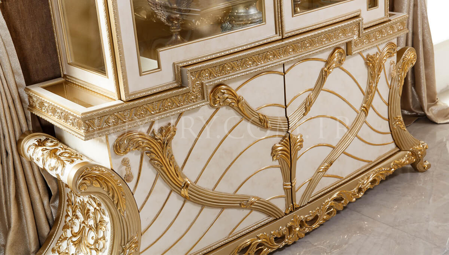 Mecidiye Classic Gold Leaf Dining Room - 12