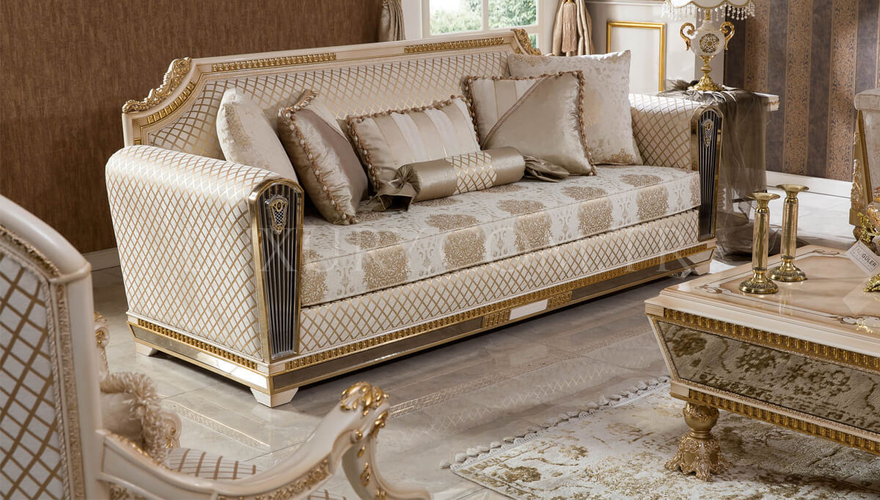 Melikşah Classic Cream Living Room - 7