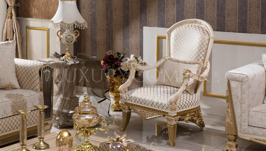 Melikşah Classic Cream Living Room - 12