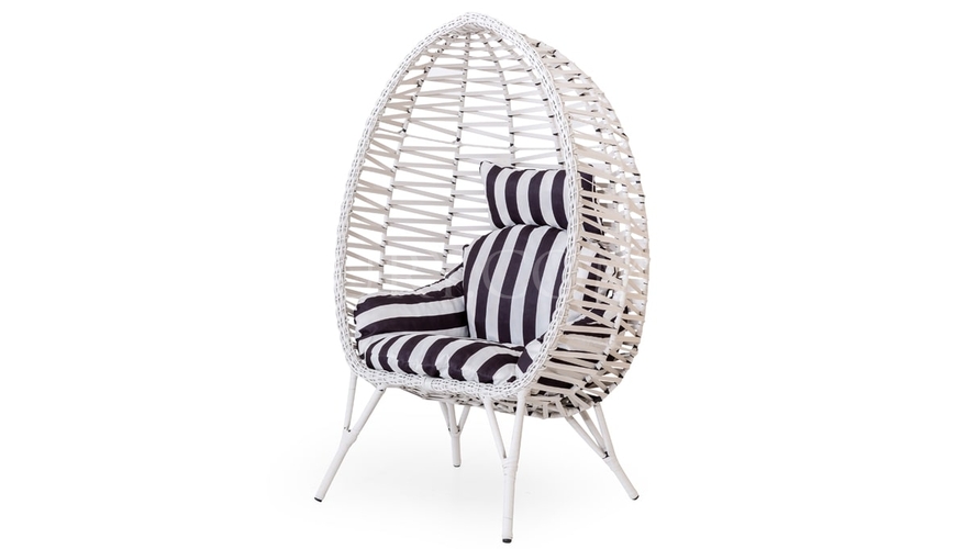 Midas White 	Garden Lounge Chair - 2