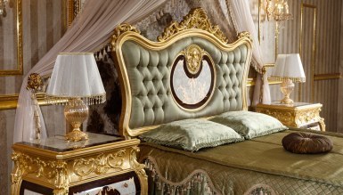 Monesa Altın Varaklı Yatak Odası - Thumbnail