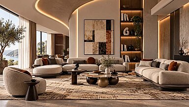 Montieri Oval Detaylı Koltuk Takımı - 1193