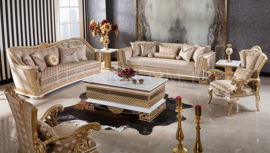 Navona Krem Classic Living Room - 1128