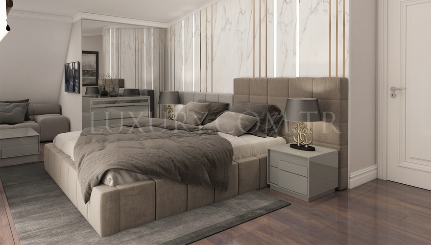 Neptün Спальня Dekorasyonu Projesi - 1140