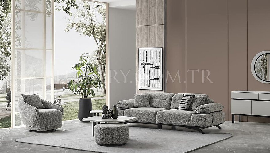 Nerelle Siyah Detaylı Koltuk Takımı - 3