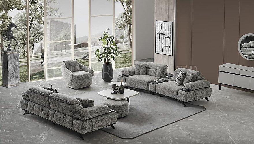Nerelle Siyah Detaylı Koltuk Takımı - 2